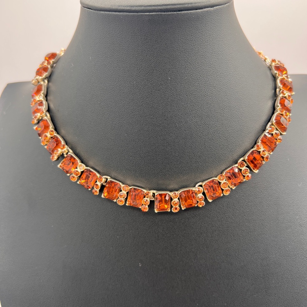 Vintage CHAREL Light Colorado Topaz & Goldtone Choker Necklace